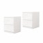 Nachtschrank Kenji Hochglanz Weiß 2er-Set - 2