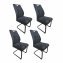 Modernes 4er Set Schwingstühle Dunkelgrau mit trendigem Cord-Bezug - 2
