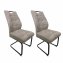 Modernes 2er Set Schwingstühle Taupe mit trendigem Cord-Bezug - 2