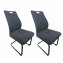 Modernes 2er Set Schwingstühle Dunkelgrau mit elegantem Design - 2