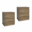 Nachtkommode 2er Set Sonoma mit 2 grifflosen Schubladen - 2