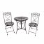 Romantische Gartenmöbel im Vintage-Stil 3-teiliges Bistro-Set aus Metall - 2
