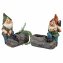 Gartenfigur Zwerg mit Pflanztopf 2er Set - 2