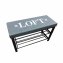 Sitzbank mit Schuhregal und Polster Metallgestell mit LOFT Aufschrift - 2