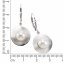 Ohrringe Silber 925 rhodiniert mattiert mit 2x Perle weiß 7-8mm - 2
