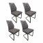 Modernes 4er Set hellbraune Schwingstühle für Esszimmer und Küche - 2