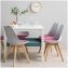 Design-Stühle mit Kunststoffschale und Samt-Sitzki Skandinavischer Look für Esszimmer und Küche - 2