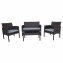 4-teiliges Polyrattan Lounge-Set mit Tisch Gartenmöbel Set Zita braun - 2