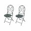 Bistroset aus Metall 3-teilig, detailreich verzier Klapptisch Ø 60 cm und 2 Klappstühle - 2