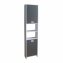 Hochschrank Badschrank Grau Stauraumschrank mit Türen und Fächern - 2