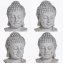 Buddhakopf Figur aus Zement in Grau matt Asiatische Dekoration für Innen und Außen - 2