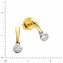 Ohrstecker 375 Gold zweifarbig 2x Brillant 0,03ct. - 2