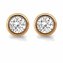 Ohrringe Edelstahl rosé-vergoldet mit weißem Zirkonia-Stein 7mm - 2