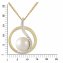 Halskette Gold 375 Perle weiß 7-7,5mm und Zirkonia weiß - 2