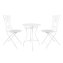 Bistro Sitzgruppe Metall Creme Tisch mit 2 Stühlen Balkon Set Gartenmöbel - 2