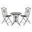 Bistro Sitzgruppe Metall schwarz Tisch mit 2 Stühlen Balkon Set mit Motiv Algier - 2