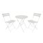 Bistro Sitzgruppe Metall creme klappbar Tisch mit 2 Stühlen Balkon Set - 2
