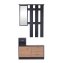 Garderobenpaneel mit Spiegel und Schuhschrank Dana Schwarz-Artisaneiche - 2
