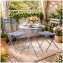Gartentisch Basil Metall rund klappbar Blau - 2