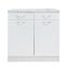 Küchenunterschrank Jenna Country Weiß 80 cm mit 2 Schubladen - 2