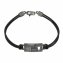 Armband 925/- Sterling Silber Lederband schwarz Bullhead - 2