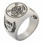 Ring 925/- Sterling Silber Siegelring satiniert oxidiert Champion Wappen - 2