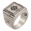 Ring 925/- Sterling Silber Siegelring matt oxidiert Sailor Wappen - 2