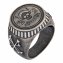 Ring 925/- Sterling Silber Siegelring matt oxidiert Rock Music Skull - 2