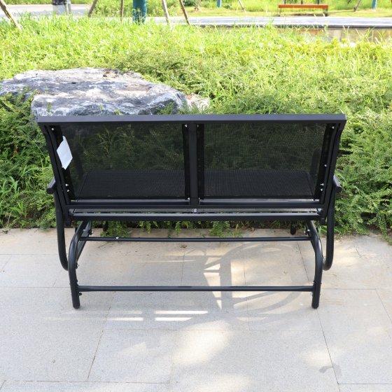 2-Sitzer Garten Schaukelbank, ca. 120 x 70 x 83 cm – Schwarz 