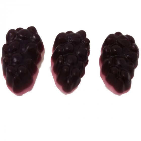 Fruchtgummi Trauben dunkelrot mit rosa Schaumzuckerboden 300g