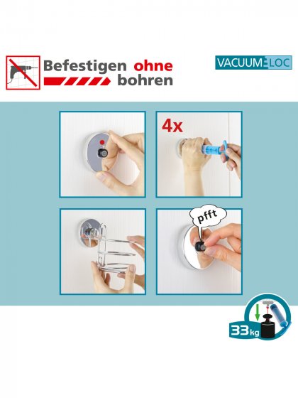 Vacuum-Loc® Wand Zahnputzbecher Mod. Milazzo 2er Set, Befestigung ohne bohren 