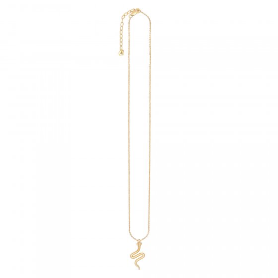 Halskette 925 Silber vergoldet Anhänger Schlange mit Zirkonia 