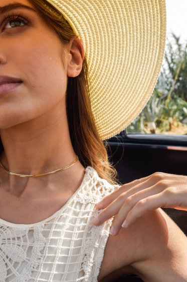 Collier Choker 925/- Sterling Silber Venezianer Kette vergoldet zweireihig 