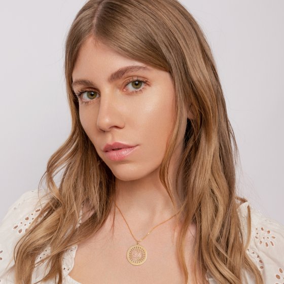 Anhänger mit Kette 925-Sterling Silber vergoldet Glänzend 42/45cm 