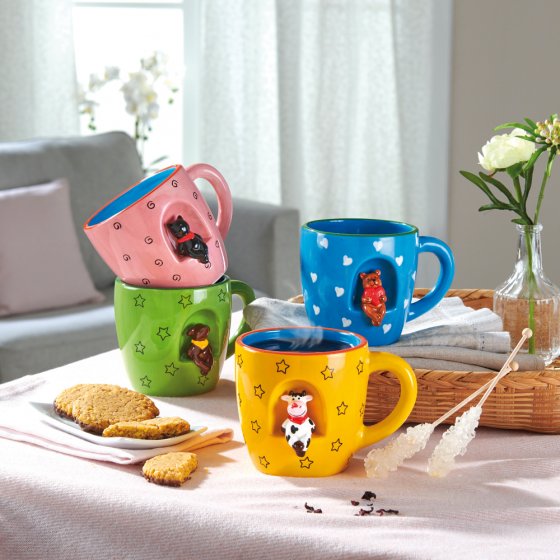 3D Tassen im 4er-Set