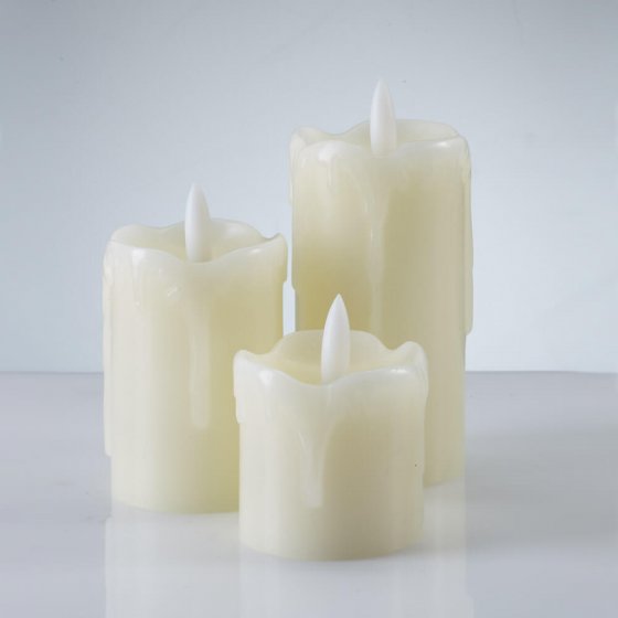 3 funkelnde LED-Kerzen 