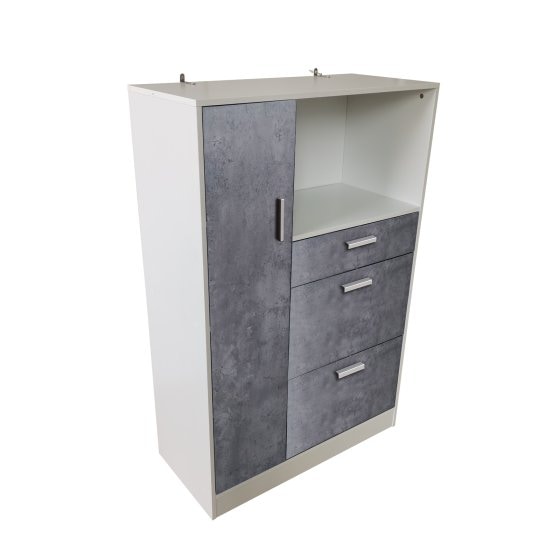 Küchenschrank Weiß-Beton Blanca L 