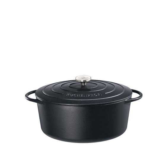 Bratentopf Gusseisen, oval Schwarz 
