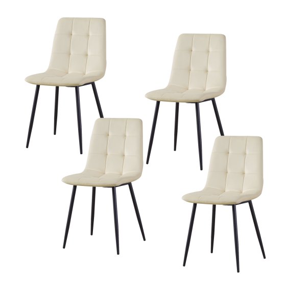 Esszimmerstuhl 4er Set Creme Mesa 