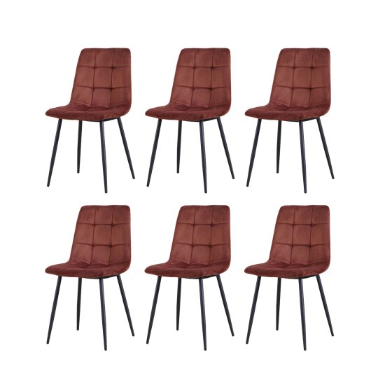 Esszimmerstuhl 6er Set Braun Mesa 