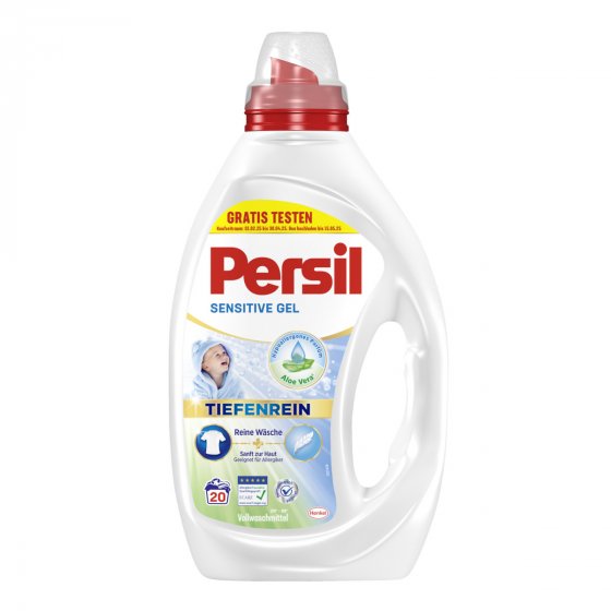 Persil Sensitive Gel Vollwaschmittel flüssig 20 WL 900ml 4er Pack 
