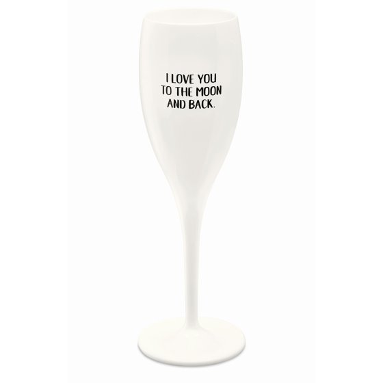 Sektglas 100 ml mit Druck CHEERS No. 1 LOVE YOU TO THE MOON 