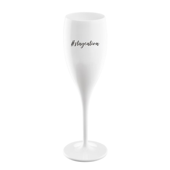 Sektglas 100 ml mit Druck CHEERS No. 1 STAYCATION 