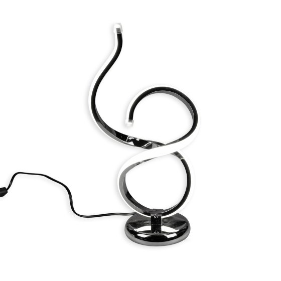 LED Tischlampe 38 cm Spirale Silber 