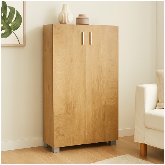 Sideboard Kommode mit 2 Türen Baumscheibe Schrank mit Stauraum 60 x 115 cm 