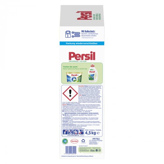 Persil Universal Pulver Vollwaschmittel Tiefen Rein 75WL 4500g 