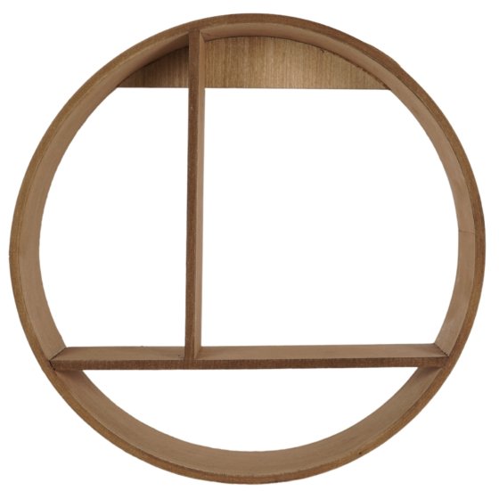 Wandregal Ø 37 cm Holz Hellbraun 
