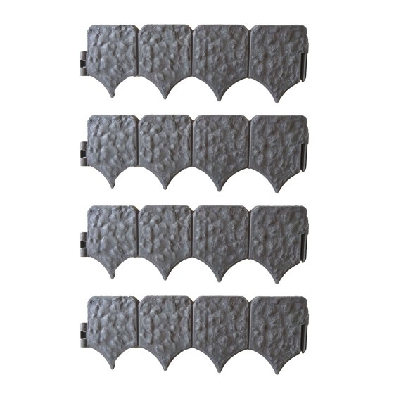 Beetumrandung Nessa Stone 4-teilig Grau 