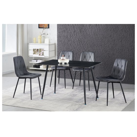 Stuhl Mesa Eco 4er-Set Velvet Grau 