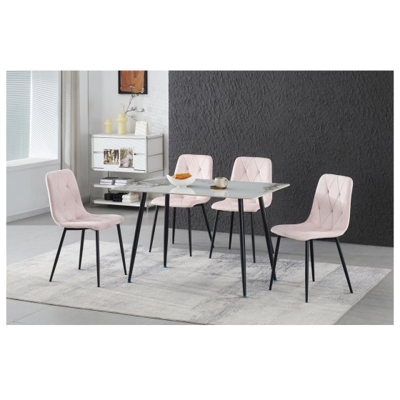 Stuhl Mesa Eco 4er-Set Velvet Rosa 